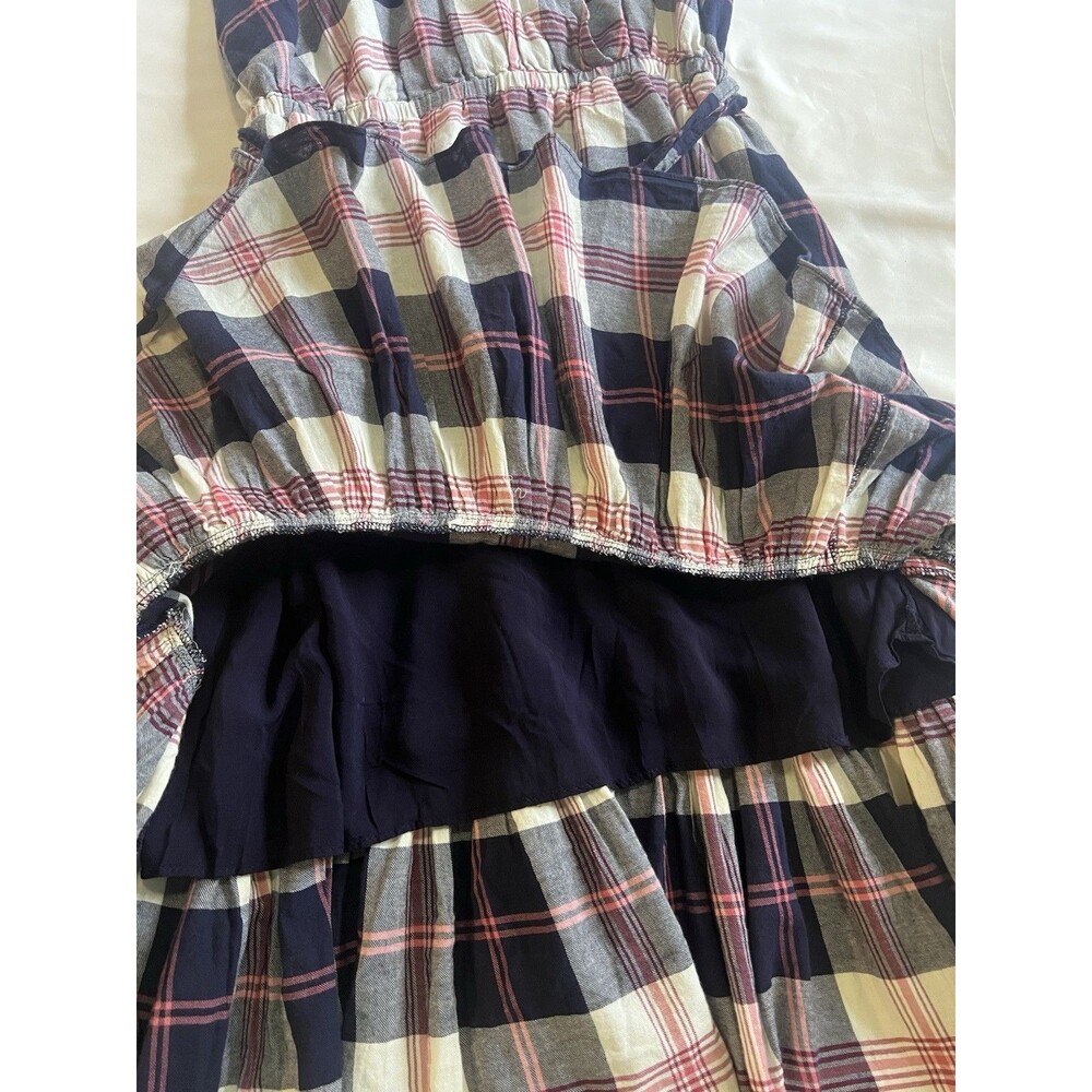 Anthropologie Isabella Sinclair Plaid Midi Dress NWT Sz M Ruffle Hem Cottagecore - Picture 9 of 10